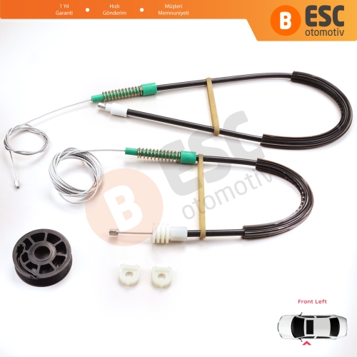 Volvo C70 MK1 872 1996-2002 2-Kapı Coupe 9467884 İçin Sol Cam Kriko Tamir Seti